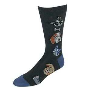 Fine Fit Men's Novelty Fun Socks- Dog Lovers